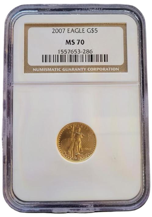 Gouden American Eagle 1/10 oz 2007 NGC MS70 gecertificeerd, Postzegels en Munten, Munten | Amerika, Midden-Amerika, Losse munt