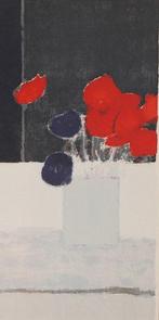 Bernard Cathalín (1919-2004) - Anémones rouges-et-bleu