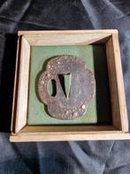 Tant - Tsuba ( o ) zilver Ume-bloem en oude man Tsuba, Antiek en Kunst