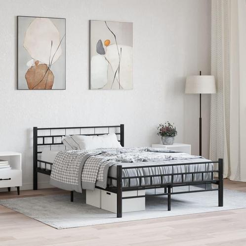 vidaXL Bedframe staal zwart 140x200 cm, Huis en Inrichting, Slaapkamer | Bedden, 140 cm, 200 cm, Zwart, Tweepersoons, Nieuw, Metaal