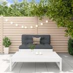 vidaXL 2-delige Loungeset met kussens massief hout wit, Tuin en Terras, Tuinsets en Loungesets, 2 zitplaatsen, Verzenden, Nieuw