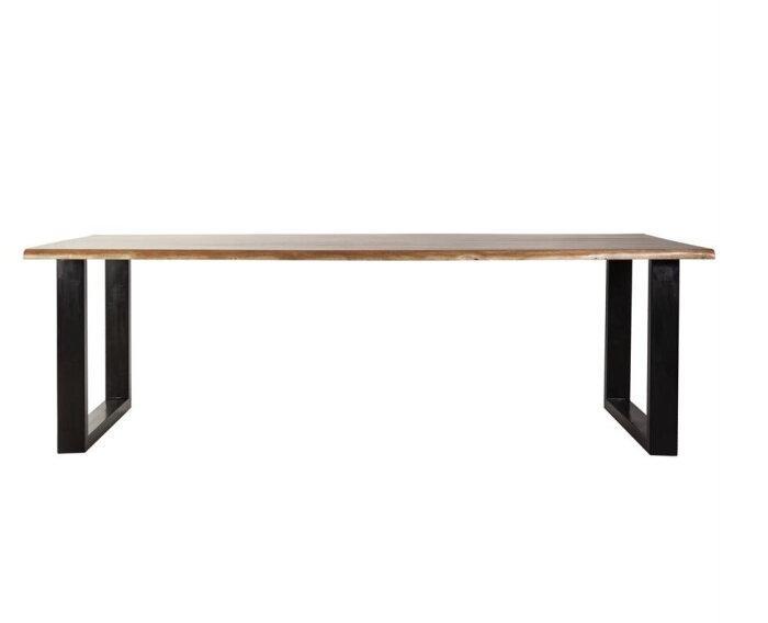 Boomstam eettafel Eleonora Acacia met U-poten - 200x100, Huis en Inrichting, Tafels | Eettafels, Nieuw, Ophalen of Verzenden