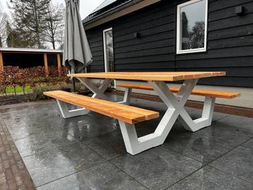 Picknicktafels met stalen X frame gratis bezorgd! beschikbaar voor biedingen