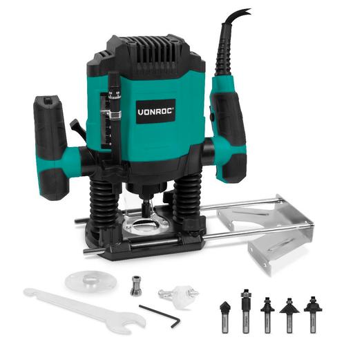 Bovenfrees 1200W – 6-8mm | Incl. 6-delige freesset, Doe-het-zelf en Verbouw, Gereedschap | Freesmachines, Nieuw, Verzenden