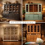 Buffetkast vitrinekast grutterskast teak hout | Herfstactie, Teakhout, Ophalen of Verzenden, Zo goed als nieuw, Met klep(pen)