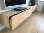 Tv-meubel | zwevend | eiken kast | 2 laden | 250x35 Maatwerk, Nieuw, Minder dan 100 cm, 25 tot 50 cm, 200 cm of meer