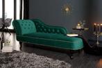 Design chaise longue CHESTERFIELD 170 cm smaragdgroen, Ophalen of Verzenden, Nieuw