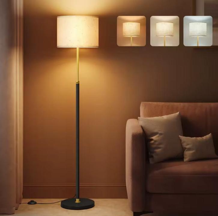 Verstelbare Vloerlamp 140–170 cm – Stoffen Kap en LED-Lamp, Huis en Inrichting, Lampen | Vloerlampen, Nieuw, Verzenden