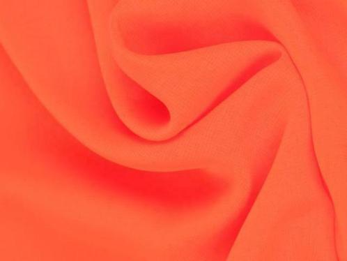 Chiffon stof - Neon oranje - Per 15 of 50 meter, Hobby en Vrije tijd, Stoffen en Lappen, 120 cm of meer, 200 cm of meer, Oranje
