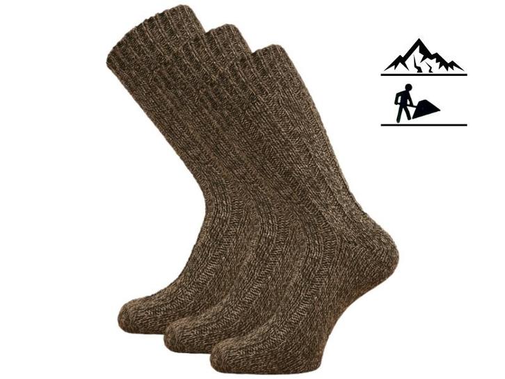 3 Paar Noorse werksokken - Thermo - Bruin, Kleding | Heren, Sokken en Kousen, Verzenden