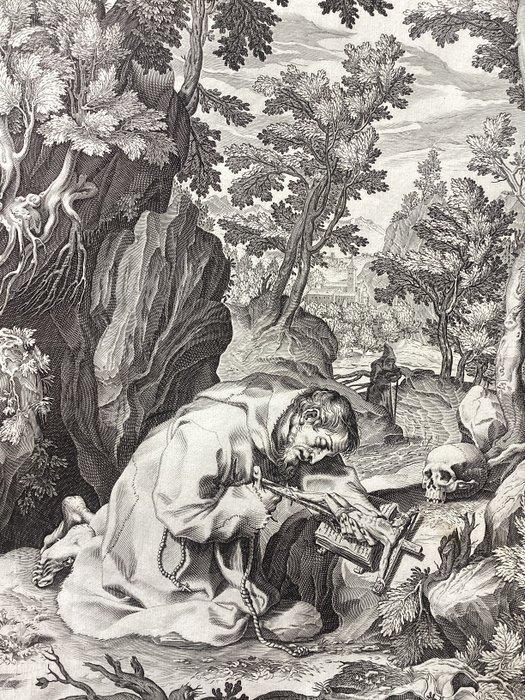 Francisco Villamena (1566-1624) - St. Francis in the, Antiek en Kunst, Antiek | Overige Antiek