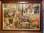 Marc Lamers (1960) - Stadsgezicht Delft - Bloemenmarkt, Antiek en Kunst