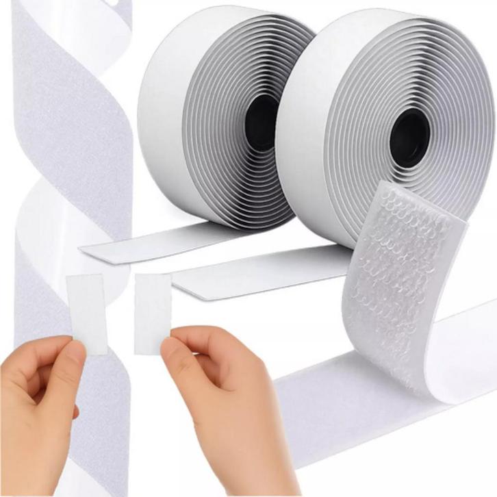 Ruhhy Zelfklevend Klittenband 5m x 2,5cm – Wit Haak & Lus., Doe-het-zelf en Verbouw, IJzerwaren en Bevestigingsmiddelen, Nieuw