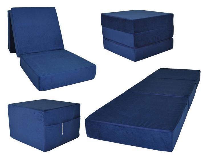 Opvouwbaar matras - logeermatras - 195x65x15 cm - marineb..., Huis en Inrichting, Slaapkamer | Matrassen en Bedbodems, Nieuw, Ophalen of Verzenden