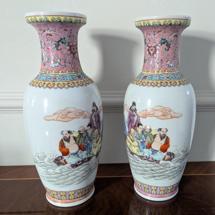 Balustervaas - Porselein - China - Chinese Famille Rose vaas, Antiek en Kunst, Antiek | Overige Antiek