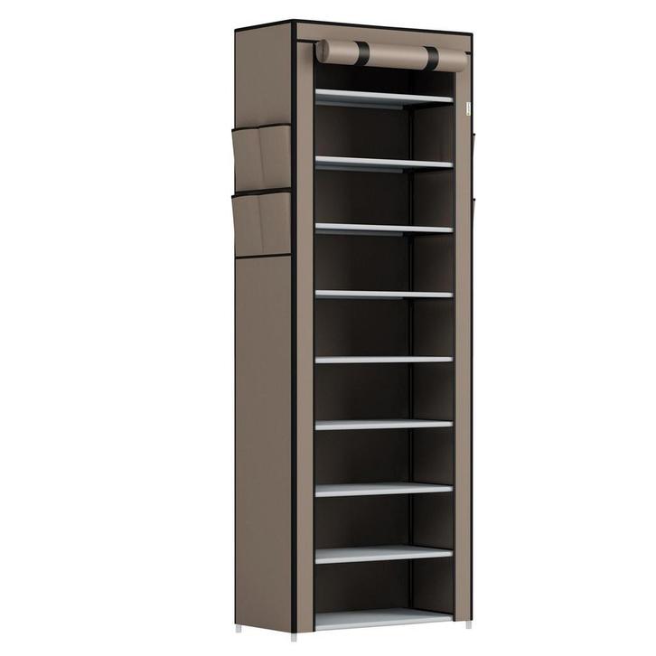 Schoenenkast / Schoenenrek M - 9 Niveaus - Stof - Lichtbruin, Huis en Inrichting, Kasten | Schoenenkasten, Nieuw, Verzenden