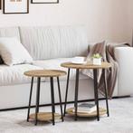 vidaXL Bijzettafelset 2 pcs Artisan Eiken en Zwart 50 x 50 x, Huis en Inrichting, Tafels | Bijzettafels, Verzenden, Nieuw