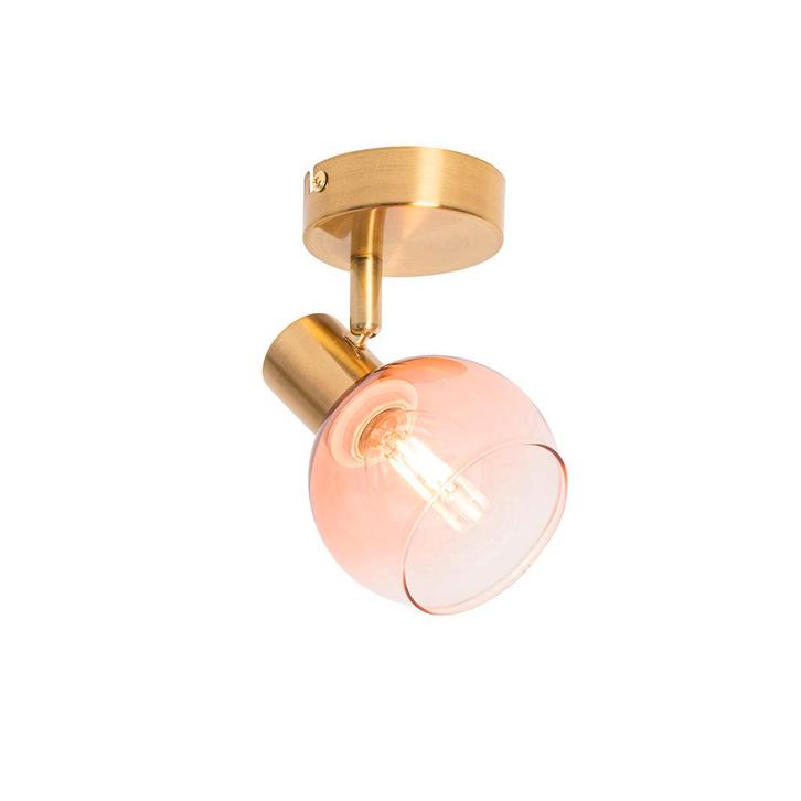Smart spot goud met roze glas incl. Wifi P45 - Vidro, Huis en Inrichting, Lampen | Spots, Nieuw, Overige materialen