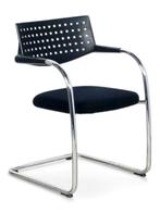 Vitra Visavis vergaderstoel, zwart-chrome, Huis en Inrichting, Stoelen, Ophalen of Verzenden, Nieuw, Zwart