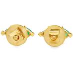 Oorstekers - 14 karaat Geel goud - 1.54ct. tw. Smaragd, Sieraden, Tassen en Uiterlijk, Antieke sieraden