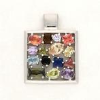 Zonder minimumprijs - Hanger Zilver - Diverse edelstenen, Sieraden, Tassen en Uiterlijk, Antieke sieraden