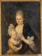Franse school (XVIII) - La petite fille à la rose, Antiek en Kunst
