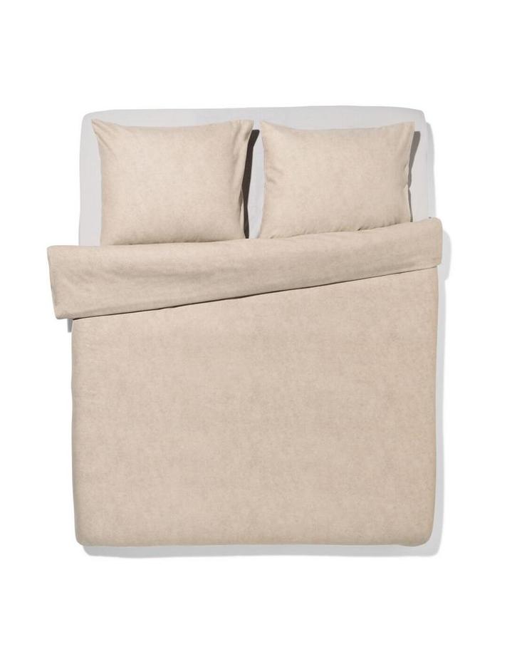 051 Dekbedovertrek 200x200/220cm flanel melange grijs, Huis en Inrichting, Slaapkamer | Beddengoed, Nieuw, Verzenden