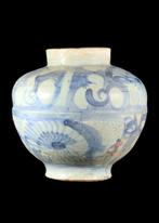 Oud-Chinees Keramiek Geglazuurde pot met blauwe