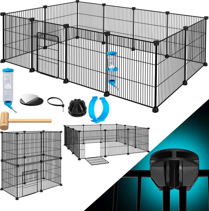 KESSER® Konijnenren - Konijnenhok - 36x144x72 cm - Zwart •, Dieren en Toebehoren, Overige Dieren-accessoires, Nieuw, Verzenden