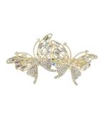 Haarspeld Vlinder Strass Steentjes 9cm Goud Zilver, Nieuw
