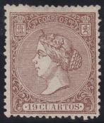 Spanje 1866 - Isabel II. 19 kwartjes, bruin. - Edifil 83, Gestempeld