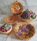 Sarreguemines Barbotine Fruit - Dessertservies (10) -, Antiek en Kunst