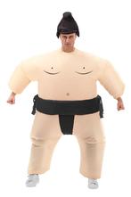 KIMU® Opblaas Kostuum Sumo Worstelaar Zwart Opblaasbaar Pak, Carnaval, Nieuw, Overige maten, Ophalen of Verzenden