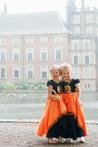 Halloween Jurk Zwart Oranje | Halloween Kostuum maat 98/152
