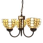 Hanglamp Tiffany Ø 39x125 cm Beige Geel Glas, Huis en Inrichting, Lampen | Hanglampen, Ophalen of Verzenden, Nieuw, Glas, Tiffany