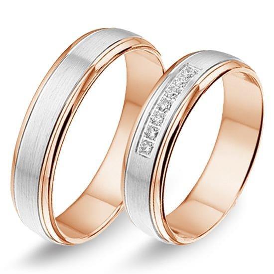 Actie trouwringen in 8/14/18 karaat bicolour goud per paa..., Sieraden, Tassen en Uiterlijk, Ringen, Verzenden