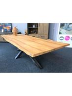 AFHAALACTIE! tafel boomschors 260x100cm NU €499,- b keus, Ophalen, Teakhout, 50 tot 100 cm, Vijf personen of meer