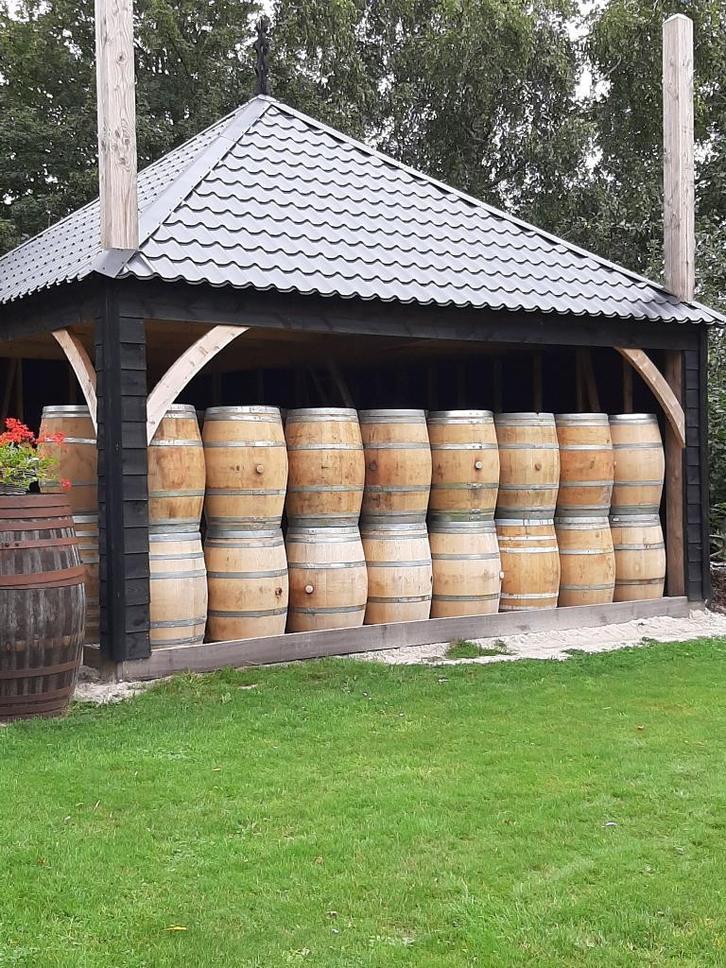 Eiken regenton wijnvaten bloembak waterton ijsbad dompelton, Tuin en Terras, Regentonnen, Nieuw, Met kraantje, Met pomp, 150 liter of meer