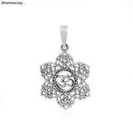 925 Zilveren ohm lotus mandala kettinghanger, Verzenden, Nieuw, Zilver