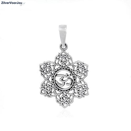 925 Zilveren ohm lotus mandala kettinghanger, Sieraden, Tassen en Uiterlijk, Kettinghangers, Nieuw, Verzenden