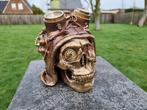 Beeld, Steampunk Pilot Skull - 18 cm - Hars