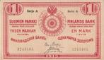 1915 Xf Finland P 16 1 Markka, Postzegels en Munten, Bankbiljetten | Europa | Niet-Eurobiljetten, Verzenden