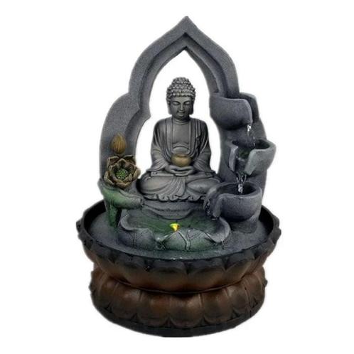 Boeddha Sier Waterval - LED Verlichting - Zen Garden Feng, Tuin en Terras, Tuinwanddecoratie, Nieuw, Verzenden