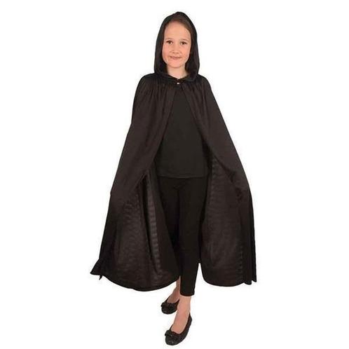 Zwarte Halloween cape met capuchon voor kids - Halloween c.., Kinderen en Baby's, Carnavalskleding en Verkleedspullen, Ophalen of Verzenden