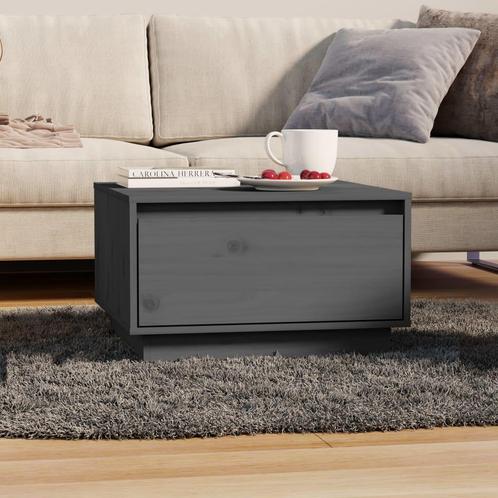 vidaXL Salontafel 55x56x32 cm massief grenenhout grijs, Huis en Inrichting, Tafels | Salontafels, 50 tot 100 cm, Nieuw, Grenenhout