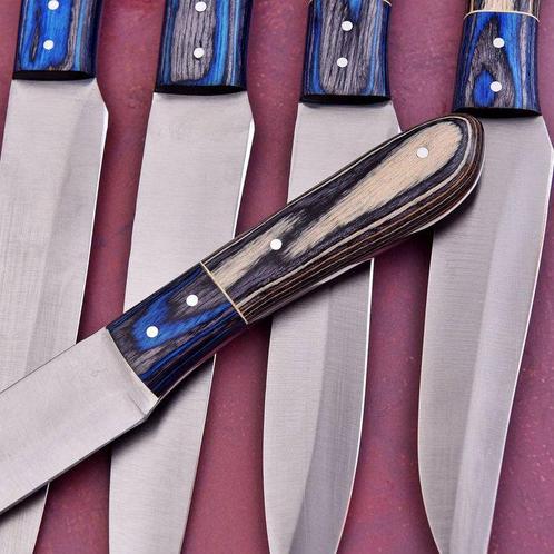 Keukenmes - Chefs knife - gevouwen staal, Pakka-hout -, Antiek en Kunst, Antiek | Keukenbenodigdheden