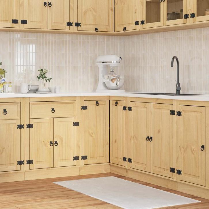 vidaXL Kast met plank Honing 60 x 32 x 40 cm Massief, Huis en Inrichting, Keuken | Keukenelementen, Bruin, Nieuw, Verzenden