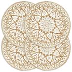 vidaXL Placemats 4 st rond 38 cm jute wit, Verzenden, Nieuw, Wit