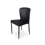 Stapelstoel Brooklyn metalen frame zitting kunstleder zwart, Huis en Inrichting, Stoelen, Verzenden, Nieuw