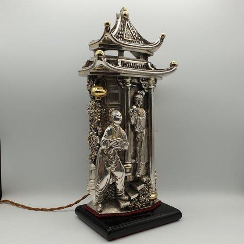 Imponente lampada orientale da tavolo rivestita in Argento, Antiek en Kunst, Antiek | Goud en Zilver